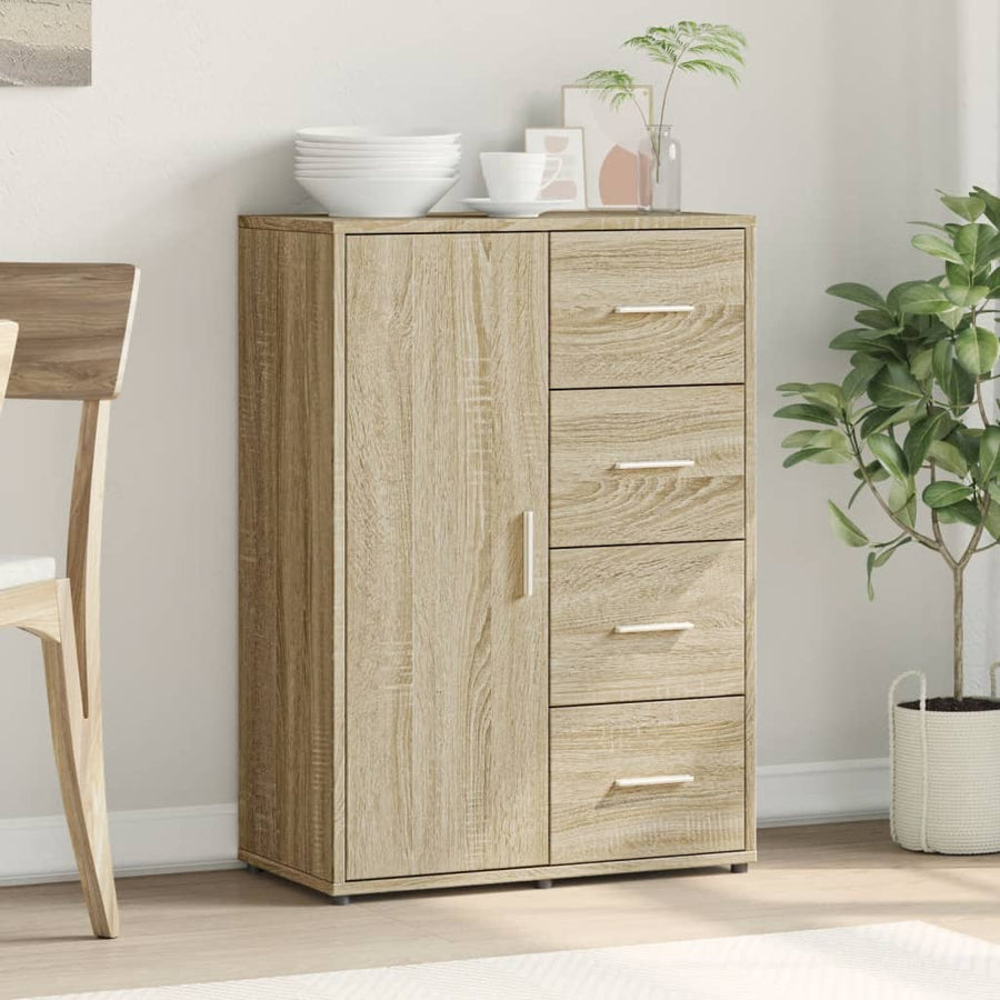 Dressoir 60x31x84 cm bewerkt hout sonoma eikenkleurig
