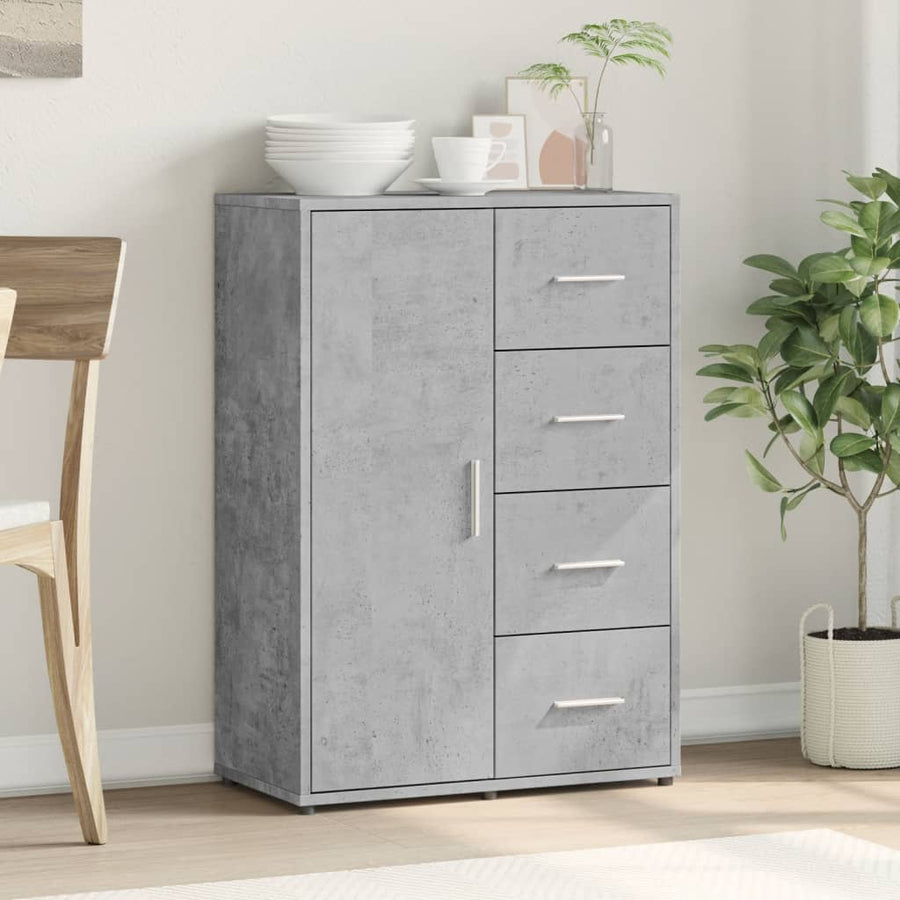 Dressoir 60x31x84 cm bewerkt hout betongrijs