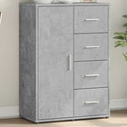 Sideboard 60x31x84 cm processed wood concrete grey