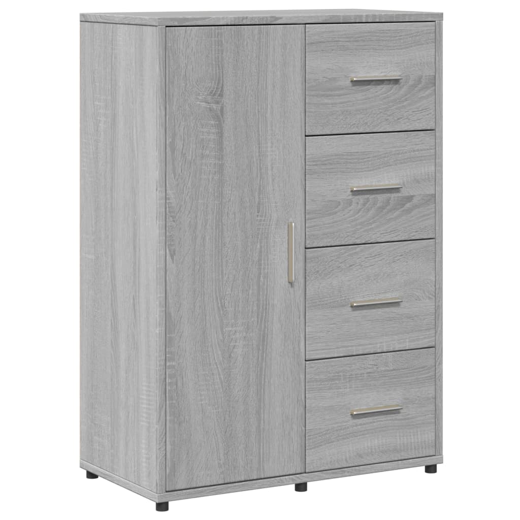 Dressoir 60x31x84 cm bewerkt hout grijs sonoma eikenkleurig