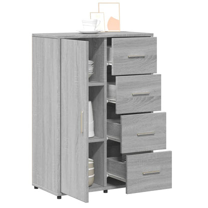 Dressoir 60x31x84 cm bewerkt hout grijs sonoma eikenkleurig