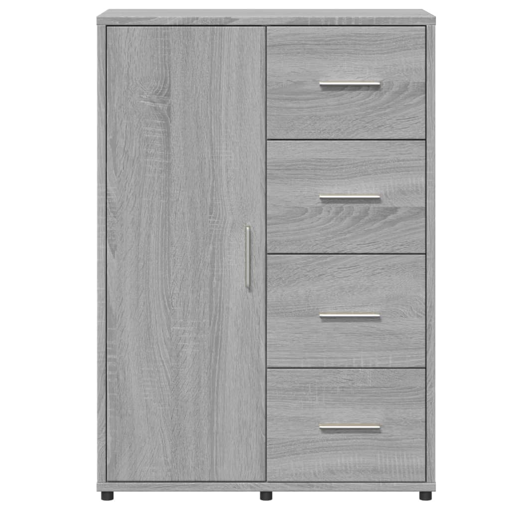 Dressoir 60x31x84 cm bewerkt hout grijs sonoma eikenkleurig