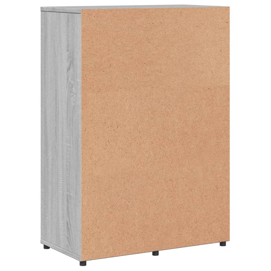 Dressoir 60x31x84 cm bewerkt hout grijs sonoma eikenkleurig