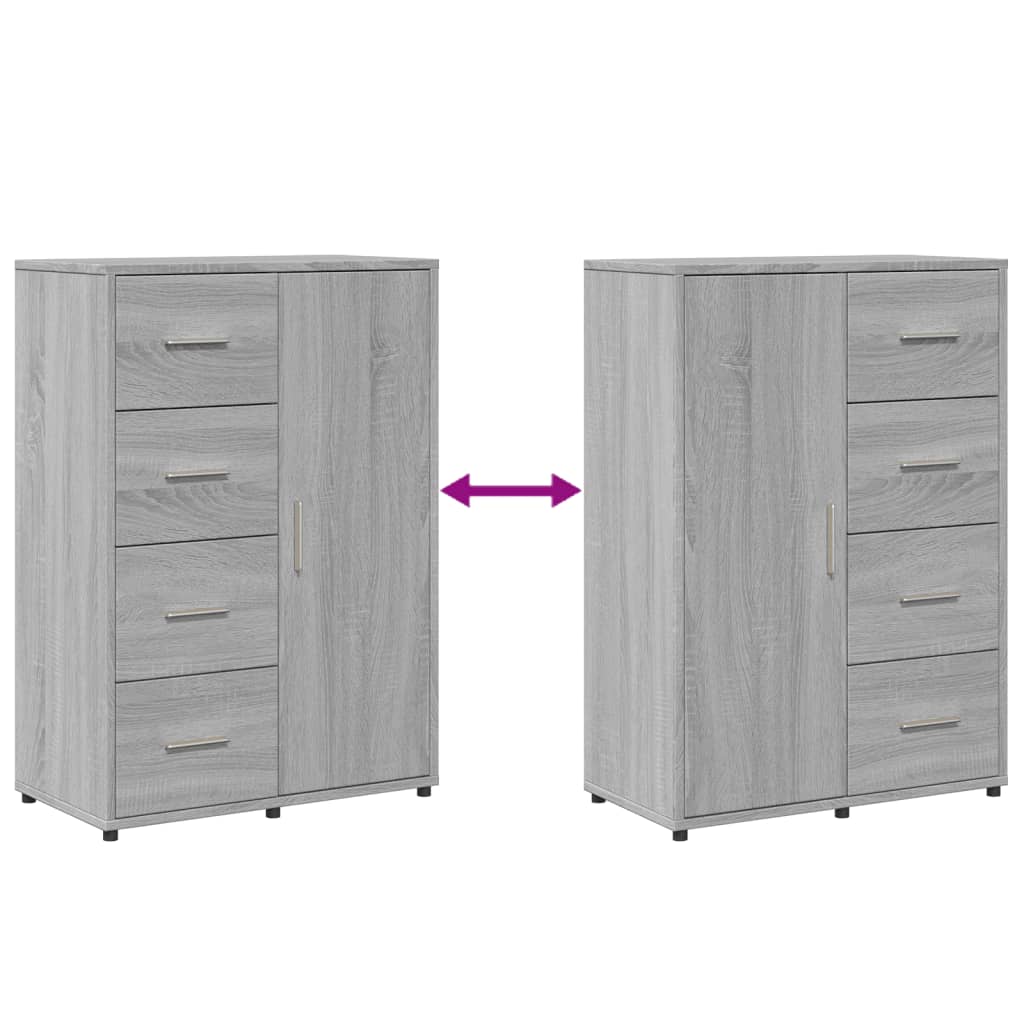 Dressoir 60x31x84 cm bewerkt hout grijs sonoma eikenkleurig