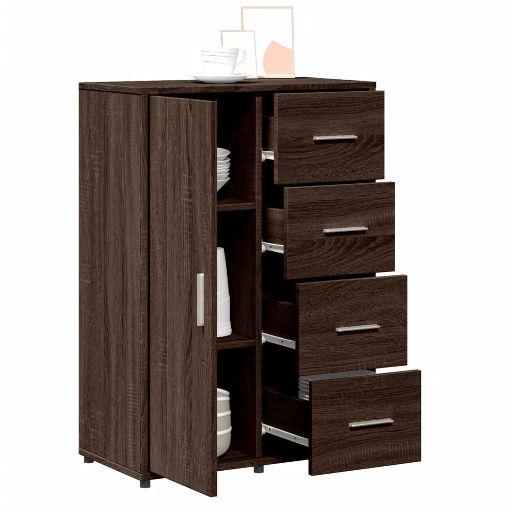 Dressoir 60x31x84 cm bewerkt hout bruin eikenkleur