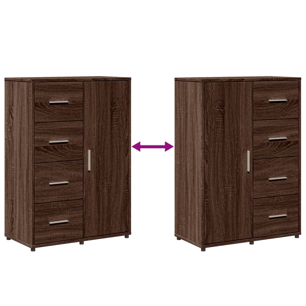 Dressoir 60x31x84 cm bewerkt hout bruin eikenkleur