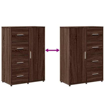 Dressoir 60x31x84 cm bewerkt hout bruin eikenkleur