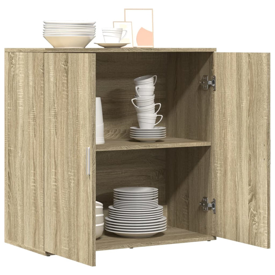 Dressoir 79x38x80 cm bewerkt hout sonoma eikenkleurig