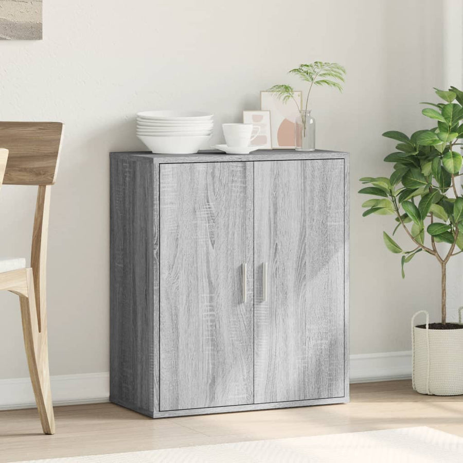 Dressoir 79x38x80 cm bewerkt hout grijs sonoma