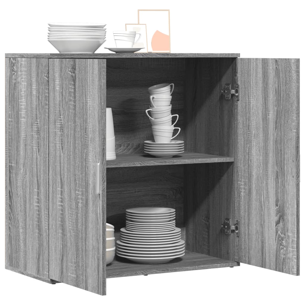 Dressoir 79x38x80 cm bewerkt hout grijs sonoma