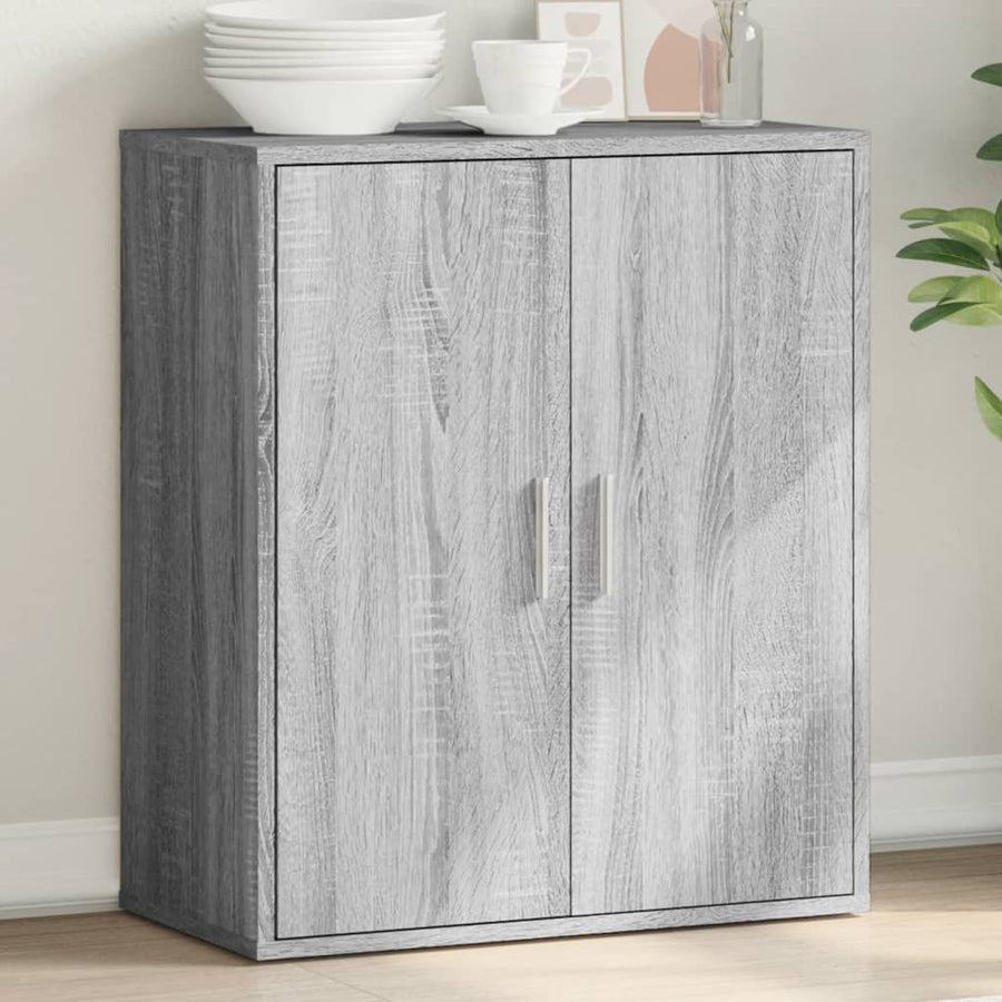 Dressoir 79x38x80 cm bewerkt hout grijs sonoma