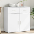 Dressoir 79x38x80 cm bewerkt hout wit muurmontage