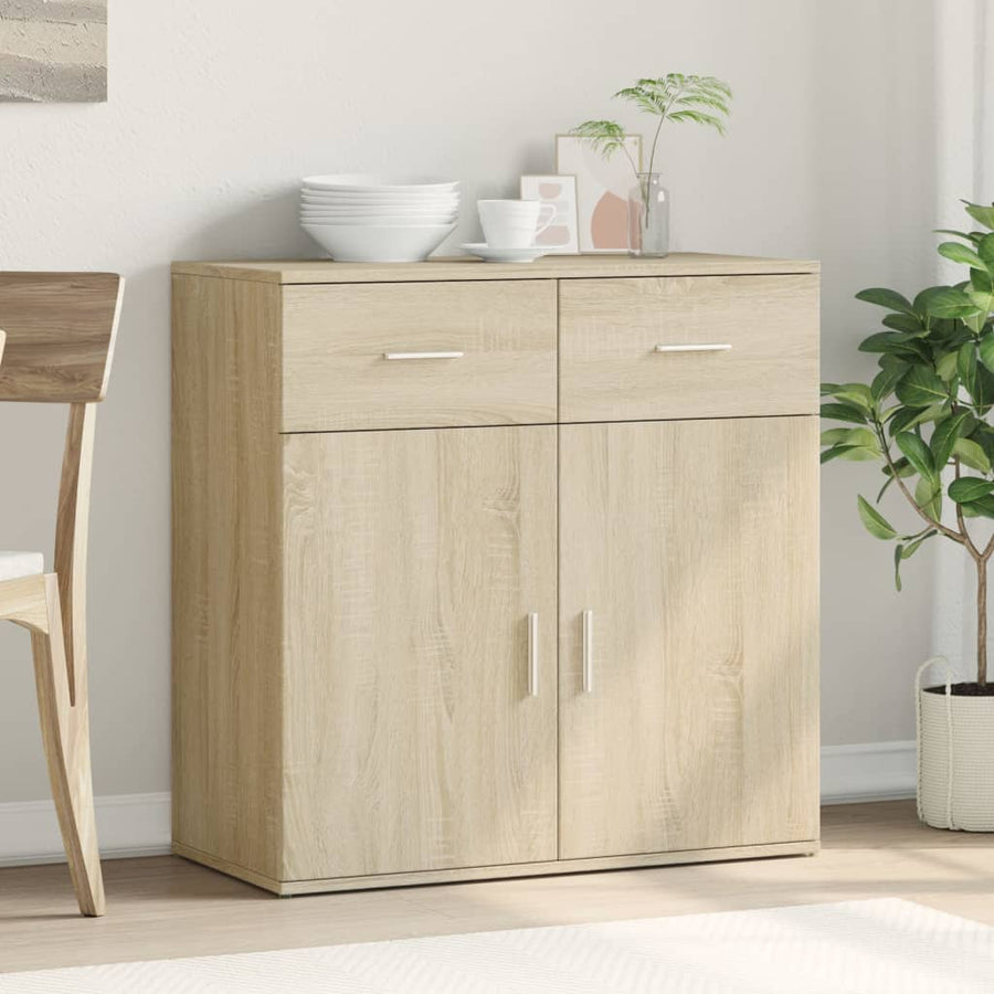 Dressoir 79x38x80 cm bewerkt hout sonoma eikenkleurig