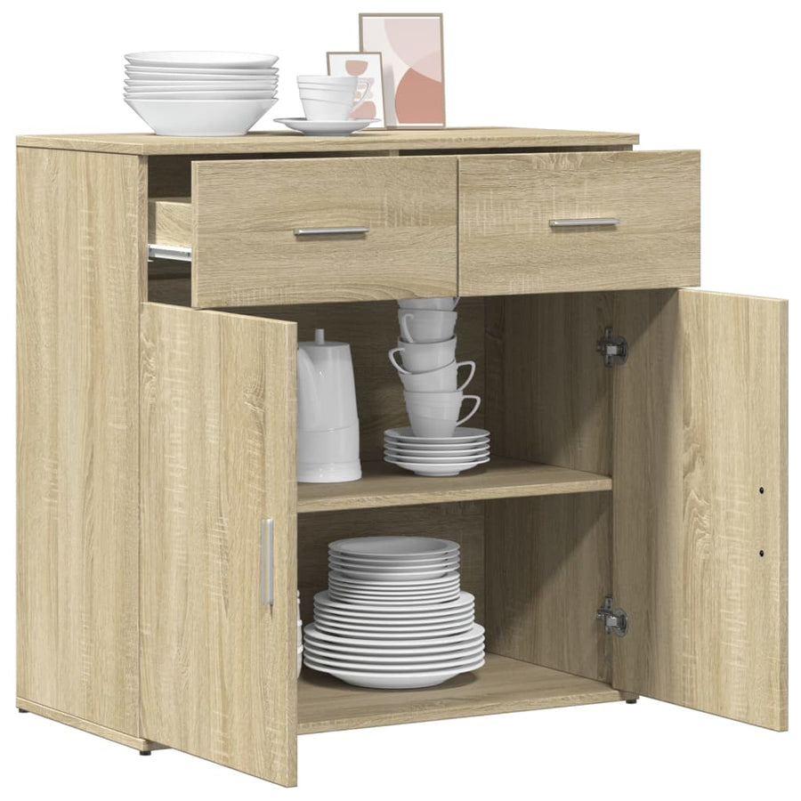Dressoir 79x38x80 cm bewerkt hout sonoma eikenkleurig