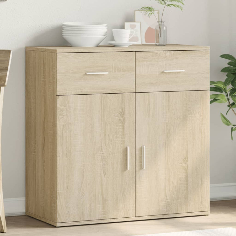 Dressoir 79x38x80 cm bewerkt hout sonoma eikenkleurig
