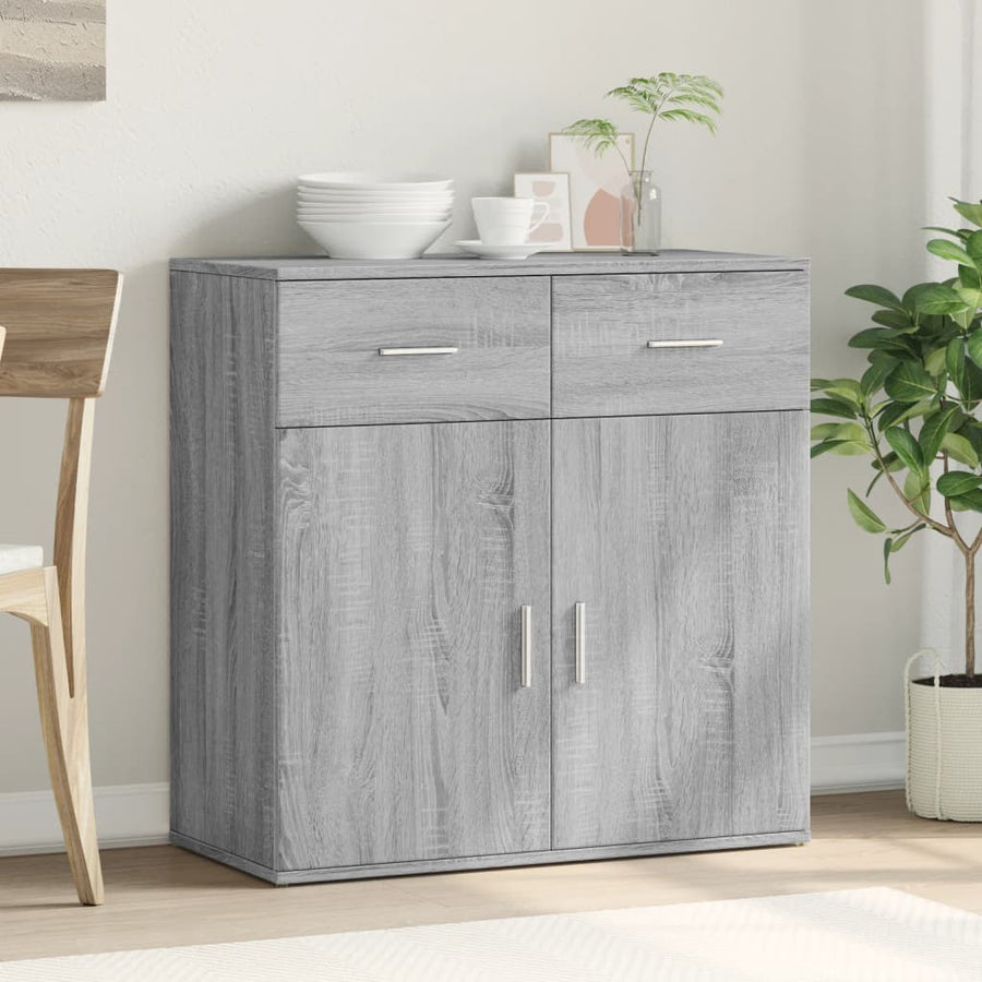 Dressoir 79x38x80 cm bewerkt hout grijs sonoma