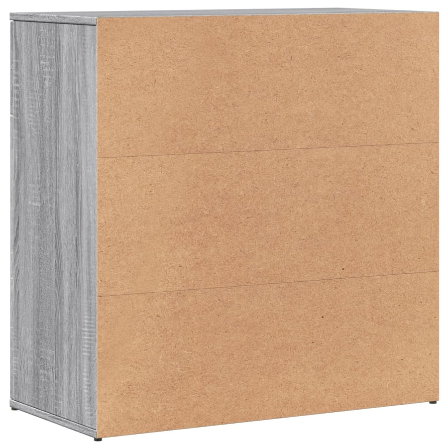 Dressoir 79x38x80 cm bewerkt hout grijs sonoma