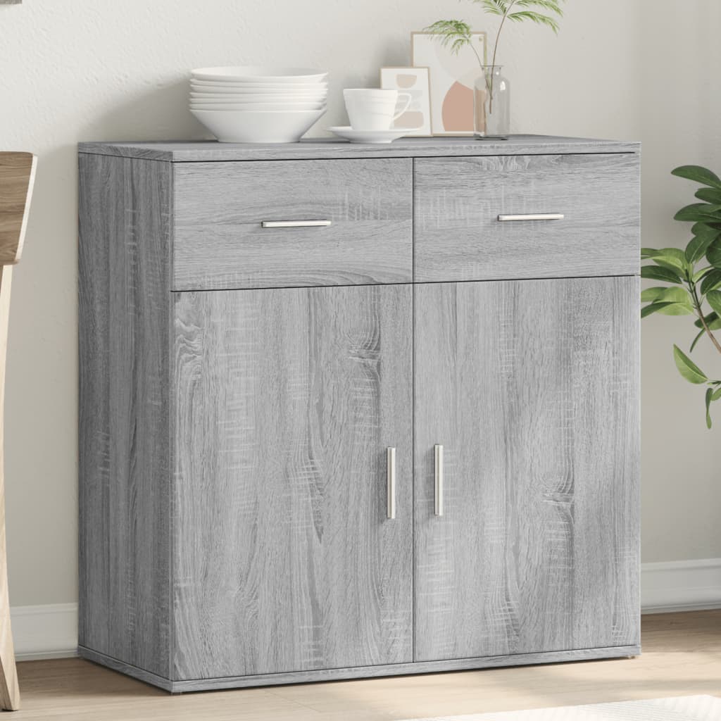Dressoir 79x38x80 cm bewerkt hout grijs sonoma