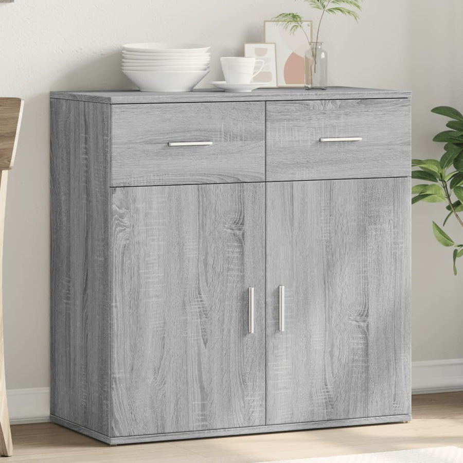 Dressoir 79x38x80 cm bewerkt hout grijs sonoma