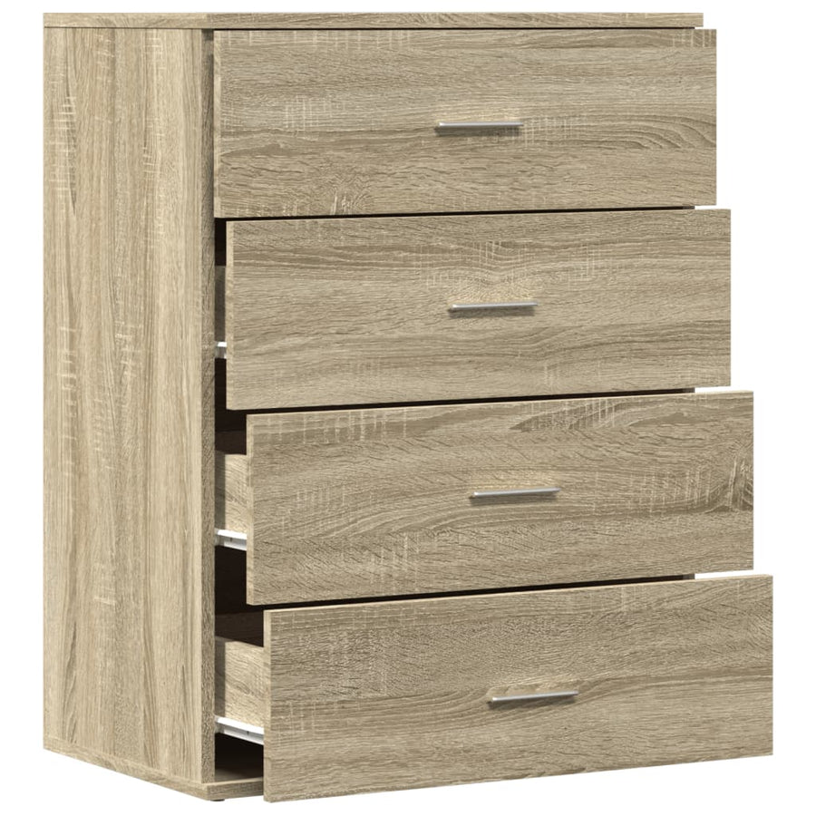 Dressoir 60x39x80 cm bewerkt hout sonoma eikenkleurig