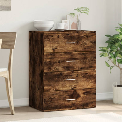 Dressoir 60x39x80 cm bewerkt hout gerookt eikenkleurig