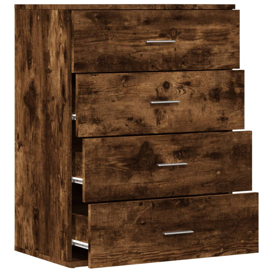 Dressoir 60x39x80 cm bewerkt hout gerookt eikenkleurig