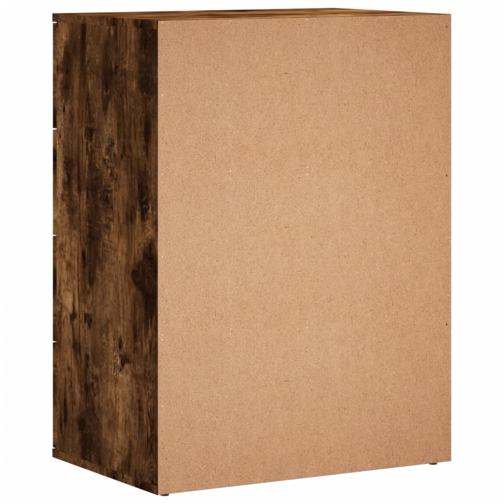 Dressoir 60x39x80 cm bewerkt hout gerookt eikenkleurig