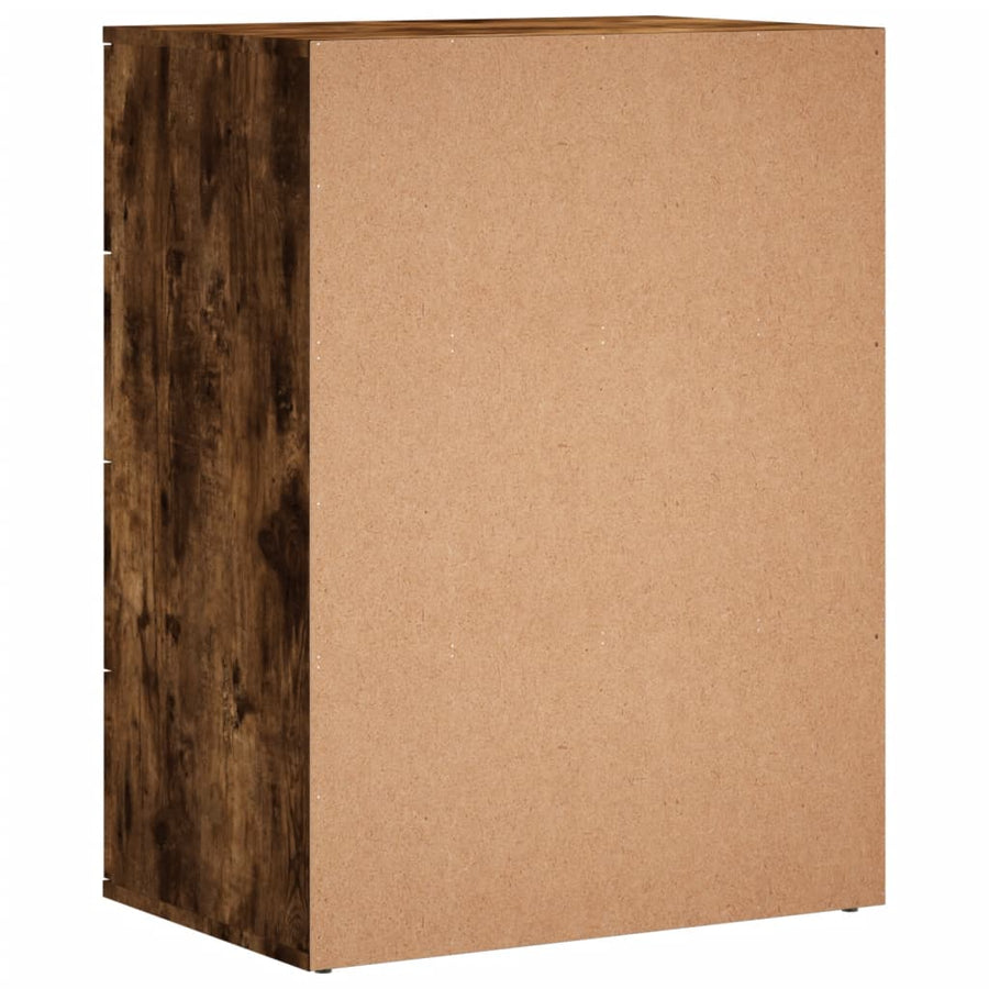 Dressoir 60x39x80 cm bewerkt hout gerookt eikenkleurig