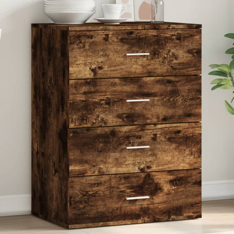 Dressoir 60x39x80 cm bewerkt hout gerookt eikenkleurig