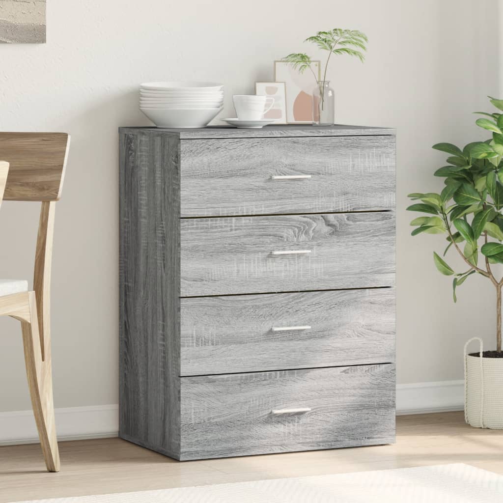Dressoir 60x39x80 cm bewerkt hout grijs sonoma