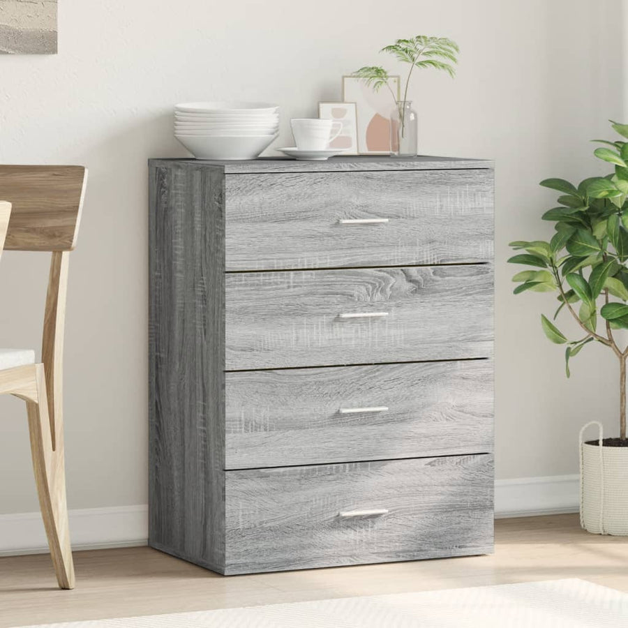 Dressoir 60x39x80 cm bewerkt hout grijs sonoma