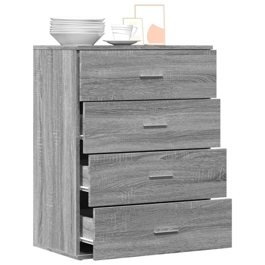Dressoir 60x39x80 cm bewerkt hout grijs sonoma
