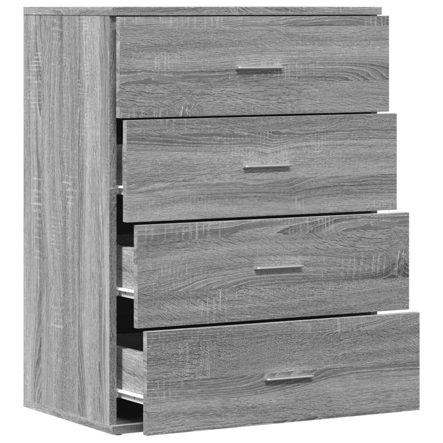Dressoir 60x39x80 cm bewerkt hout grijs sonoma