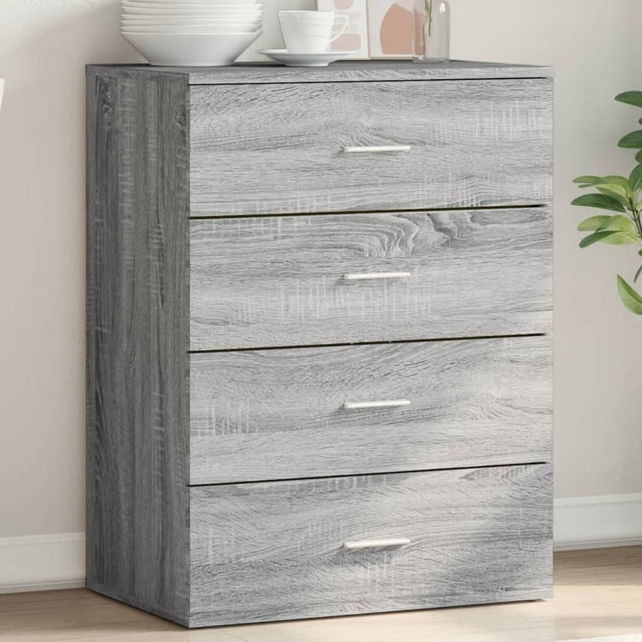 Dressoir 60x39x80 cm bewerkt hout grijs sonoma
