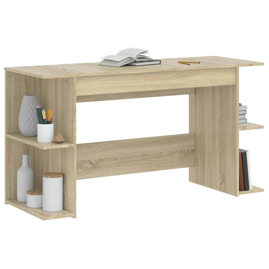 Bureau 140x50x75 cm bewerkt hout sonoma eikenkleurig