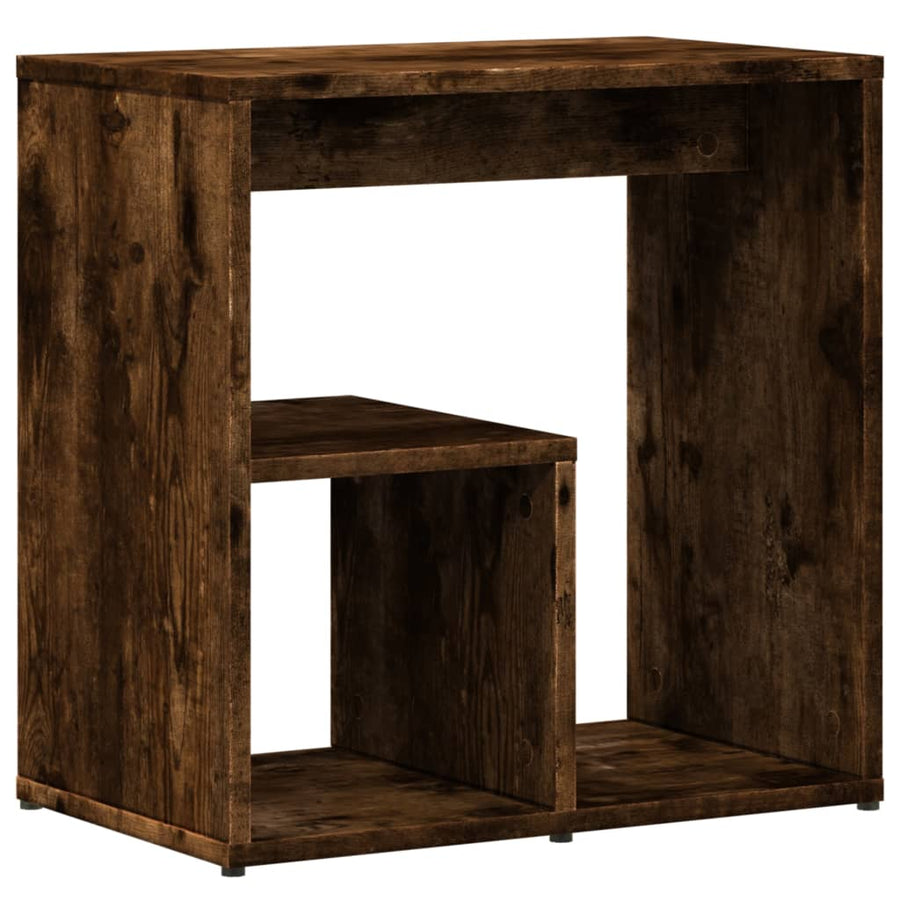 Bijzettafels 2 st 50x30x50 cm bewerkt hout gerookt eikenkleurig