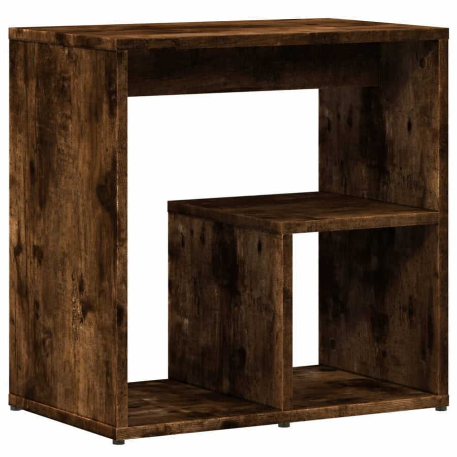 Bijzettafels 2 st 50x30x50 cm bewerkt hout gerookt eikenkleurig