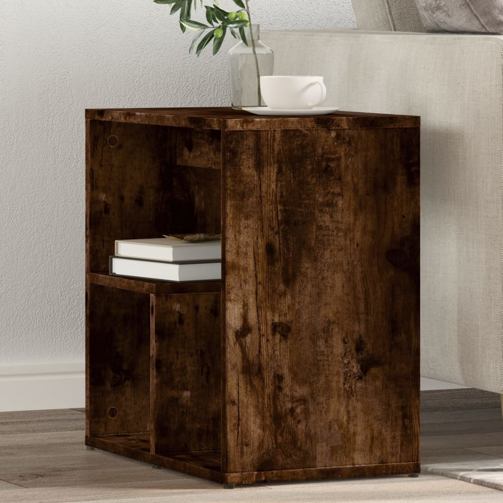 Bijzettafels 2 st 50x30x50 cm bewerkt hout gerookt eikenkleurig