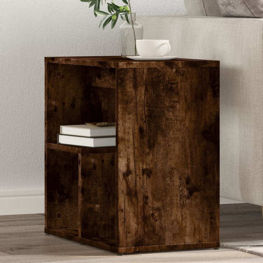 Bijzettafels 2 st 50x30x50 cm bewerkt hout gerookt eikenkleurig
