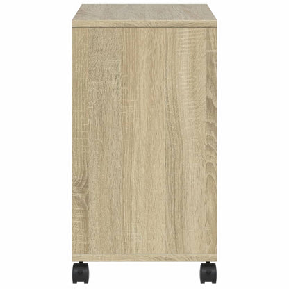 Bijzettafel met wieltjes 50x30x55 cm hout sonoma eikenkleurig