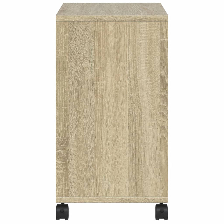 Bijzettafel met wieltjes 50x30x55 cm hout sonoma eikenkleurig