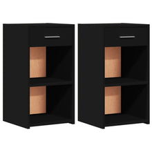 Nachtkastjes 2 st 35x34x65 cm bewerkt hout zwart
