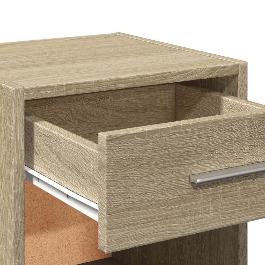 Nachtkastjes 2 st 35x34x65 cm bewerkt hout sonoma eikenkleurig
