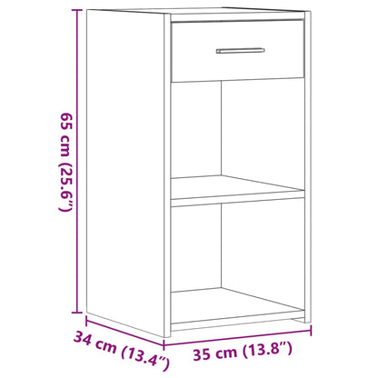 Nachtkastjes 2 st 35x34x65 cm bewerkt hout sonoma eikenkleurig