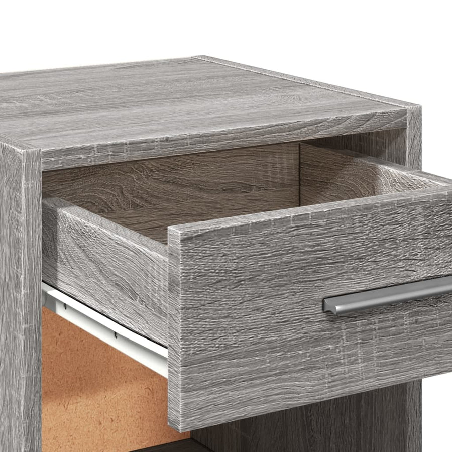 Nachtkastje 35x34x65 cm bewerkt hout grijs sonoma eikenkleurig