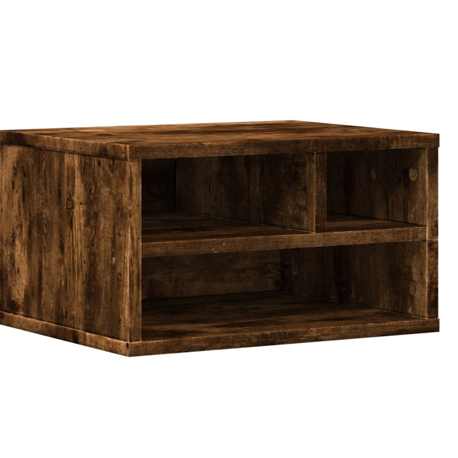 Printerkastje 40X32X22,5 Cm Bewerkt Hout Kleurig Gerookt eiken