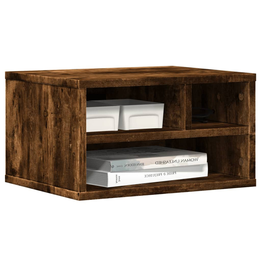 Printerkastje 40X32X22,5 Cm Bewerkt Hout Kleurig Gerookt eiken