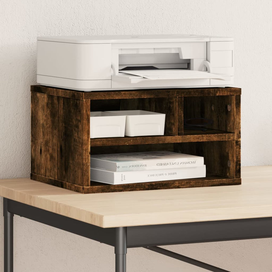 Printerkastje 40X32X22,5 Cm Bewerkt Hout Kleurig Gerookt eiken