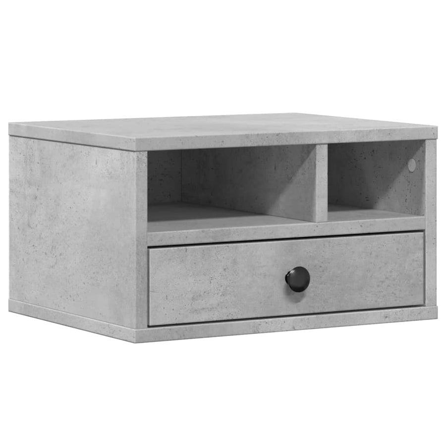Printerkastje 40x32x22,5 cm bewerkt hout betongrijs