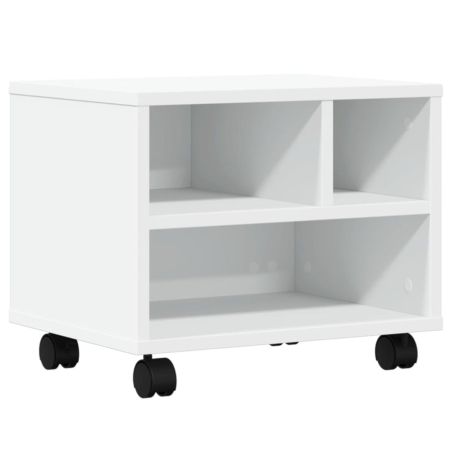 Printerkastje met wielen 41x32x34,5 cm wit